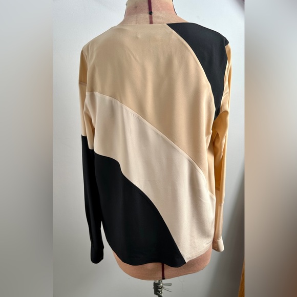 Diane Von Furstenberg Seraphina Silk Colorblock Blouse Size 6 NWOT - Picture 4 of 12